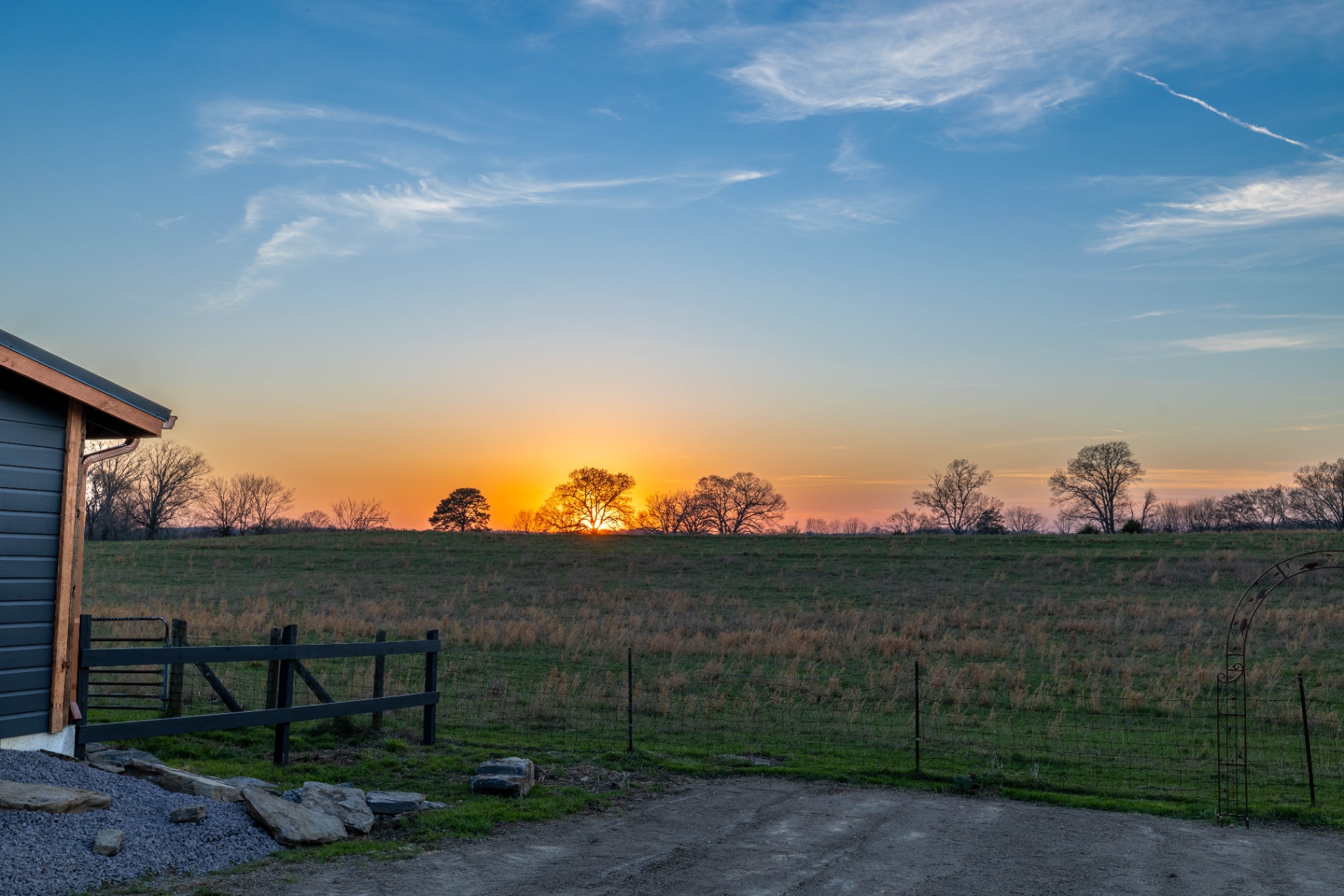Sunset view across the fields at L & D Farms