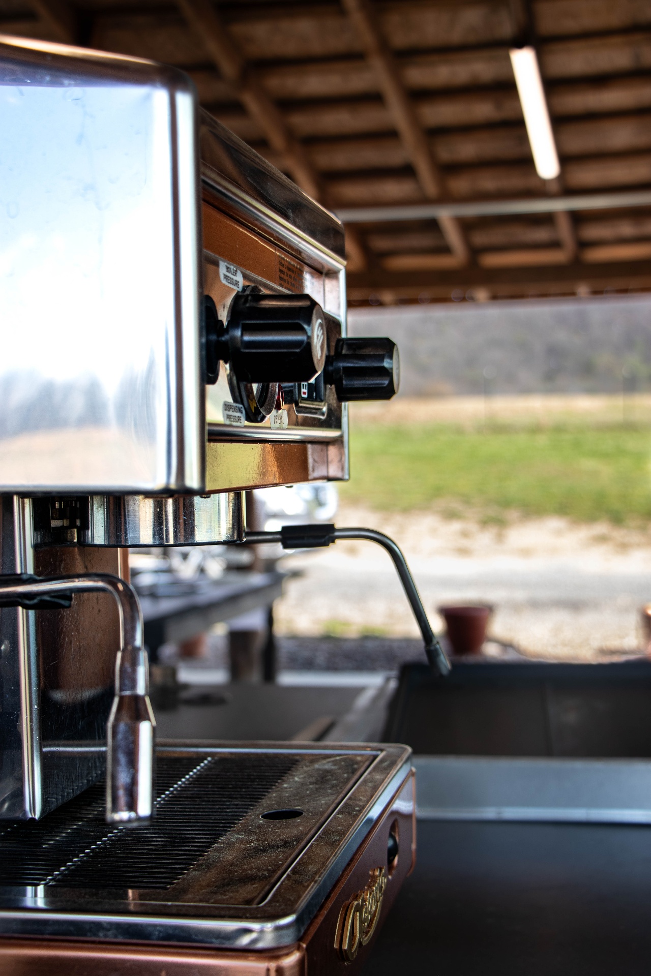 Espresso service setup at the L & D Farms pavilion