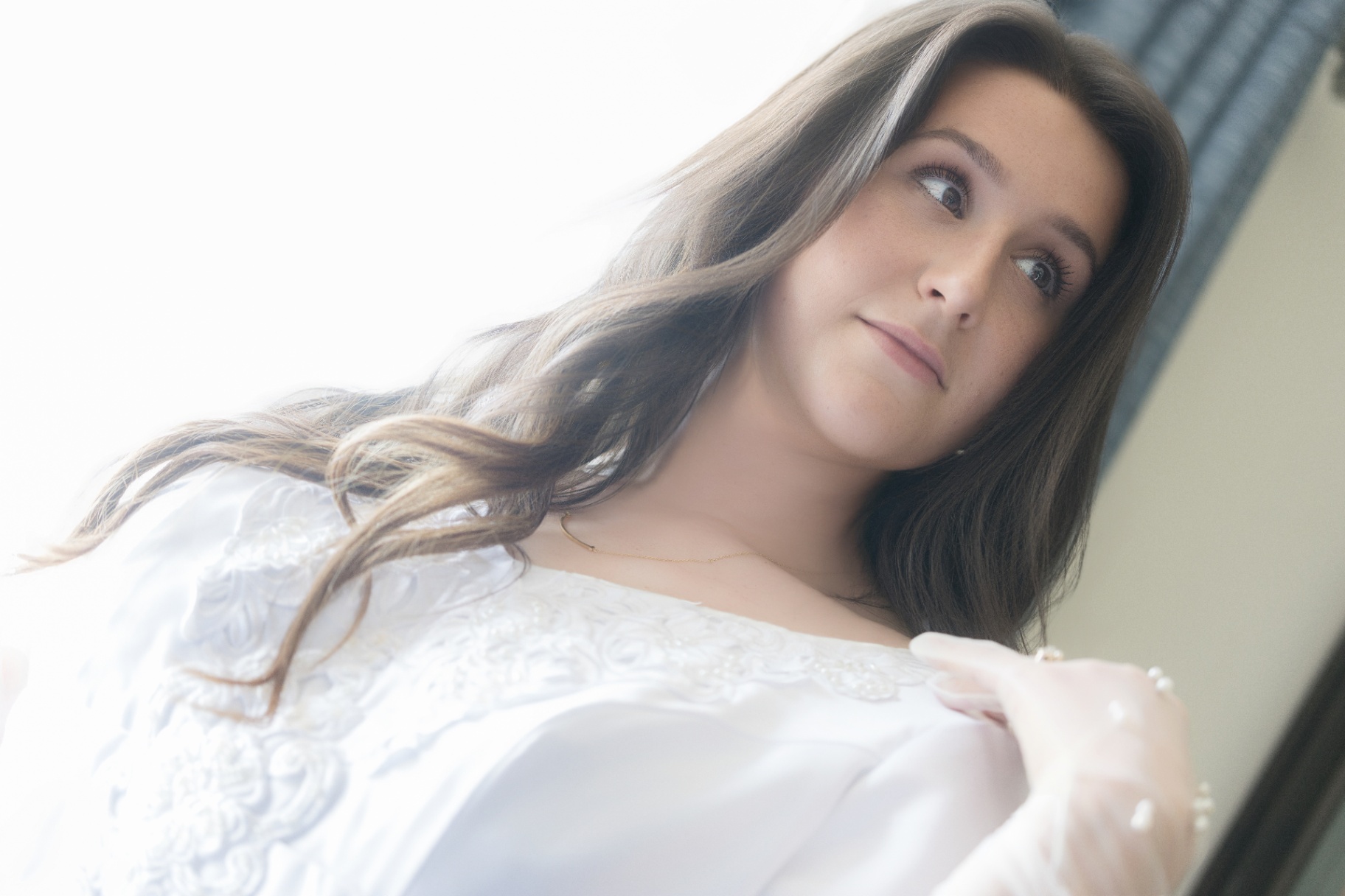 Bridal portrait in soft natural light at L & D Farms